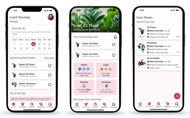 Plantopedia — plant care companion app mockup