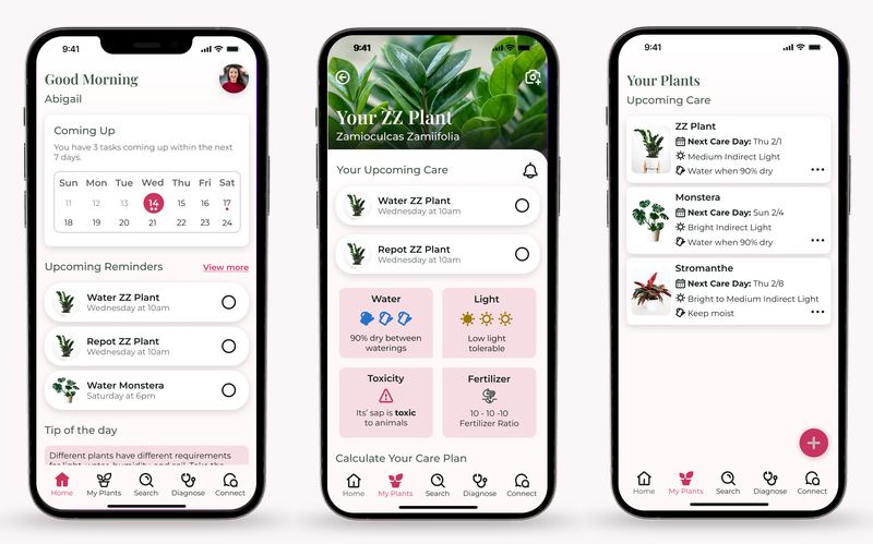 Plantopedia plant care app mockup
